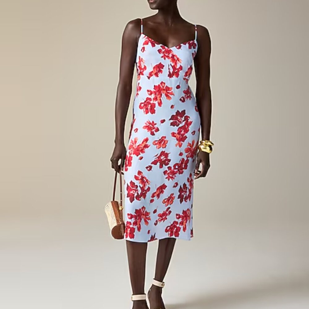NWT JCREW Natasha slip dress in floral print Size 8